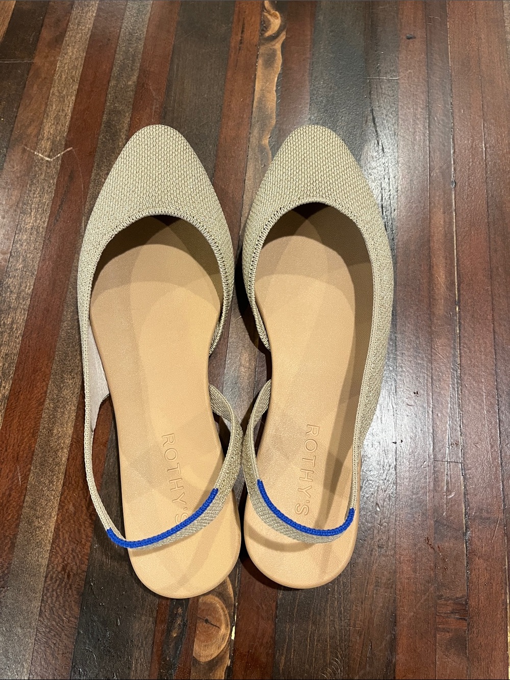 Rothy's Women's Beige Pointed Slingback Flats size 6 NWOT